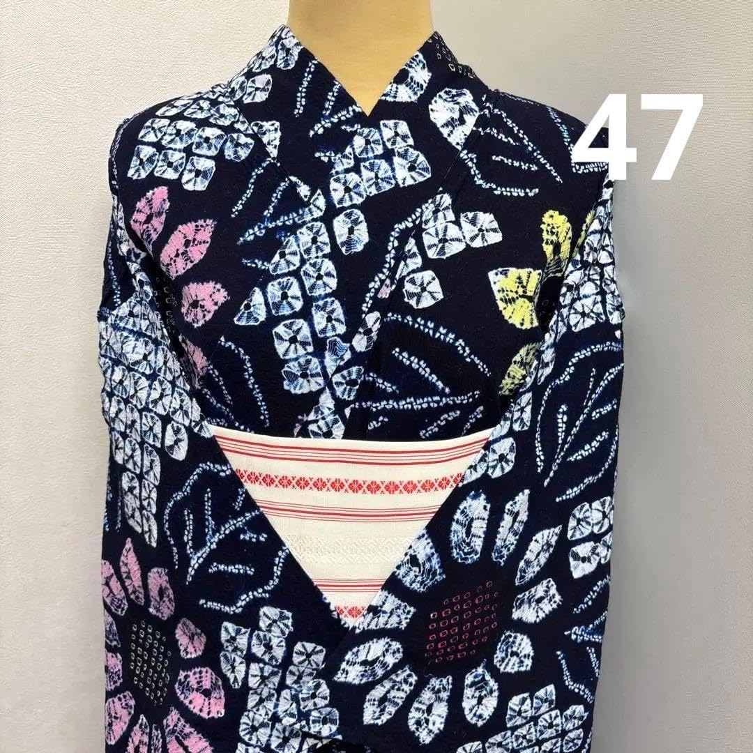 着物ー有松鳴海絞り浴衣6有松鳴海絞り伝統工芸品花散らし綿【